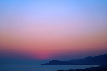 Fototapeta na wymiar Sunset on Beach with Dramatic Sky and Beautiful Scenery