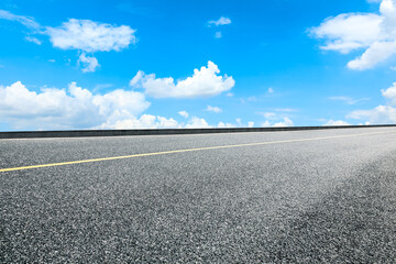 Empty and clean asphalt road and sky landscape in summer, Asia