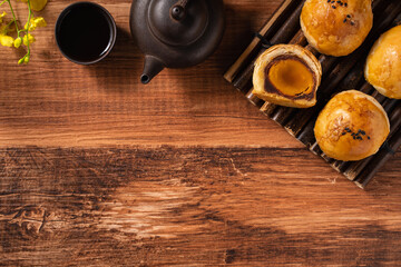 Moon cake yolk pastry for Mid-Autumn Festival holiday.
