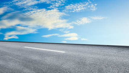 Empty and clean asphalt road and sky landscape in summer, Asia