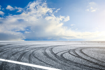 Empty and clean asphalt road and sky landscape in summer, Asia