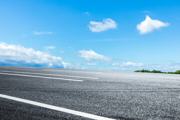 Empty and clean asphalt road and sky landscape in summer, Asia