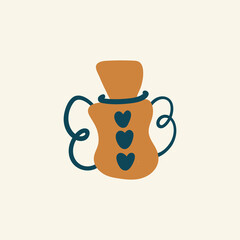 Abstract boho vector shapes. Doodle icon for fashion design, summer season or natural concept. Modern hand drawn illustration.