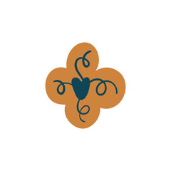 Abstract boho vector shapes. Doodle icon for fashion design, summer season or natural concept. Modern hand drawn illustration.