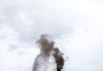 Smoke from smokestack chimney. Polluting the environment.