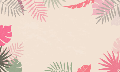 Fototapeta na wymiar Abstract vector background with tropical leaves.