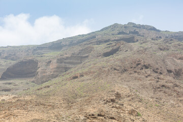 Fototapeta na wymiar rocky mountain of al mahrah region in yemen