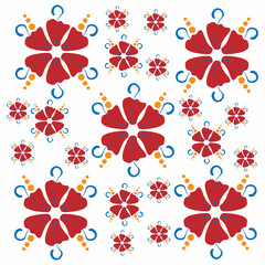 Seamless floral pattern with colorful abstract flowers. Vector illustration.