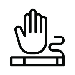 stop smoking line icon illustration vector graphic