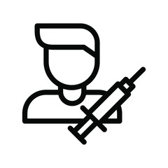 vaccine line icon illustration vector graphic © andre