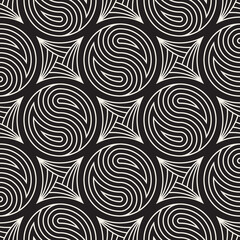 Vector seamless pattern. Modern stylish abstract texture. Repeating geometric circle and star tiles from decorative elements.