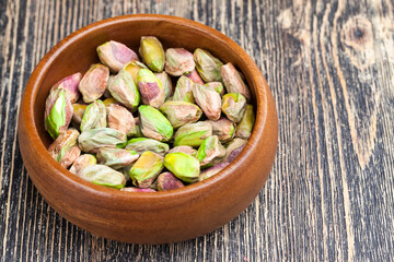 delicious natural dried and salted pistachio nuts