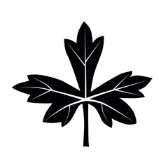 Carved sheet black and white contour silhouette on a white background