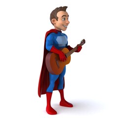 Fun 3D illustration of a fun superhero