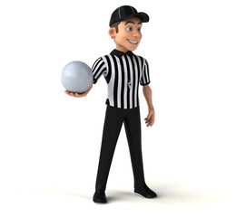 Fun 3D Illustration of an american Referee