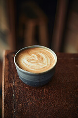 hot latte art coffee