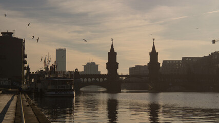 sunset over the river. Czech Republic, Prague