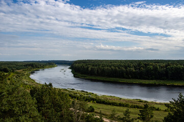 Fototapeta na wymiar Rural landscape with river Daugava