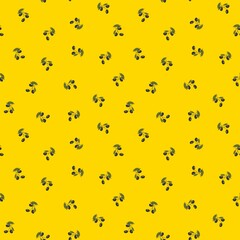 Seamless pattern on a natural theme. Olive branches are drawn by hand with curved lines, a raster illustration. Design for clothing fabrics and other items.