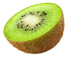 Half of kiwi isolated on white background
