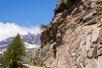 mountain roads between Ceresole Reale and the Nivolet hill in Piedmont in Italy