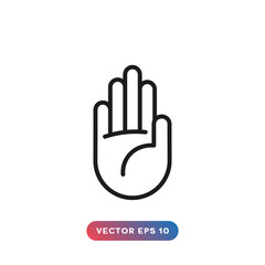 Palm or hand icon. Hand pointer symbol.