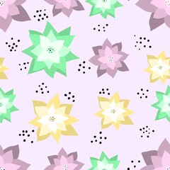 Seamless pattern with stars of different colors. Design for clothing, fabric and other items. The illustration is drawn by hand with live lines.