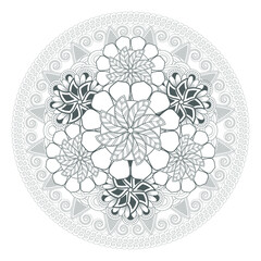 Decorative Doodle flowers in black and white for coloring book, cover or background. Hand drawn sketch for adult anti stress coloring page.-vector 