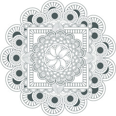Decorative Doodle flowers in black and white for coloring book, cover or background. Hand drawn sketch for adult anti stress coloring page.-vector 