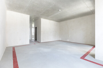 Obraz premium interior of the apartment without decoration in gray colors