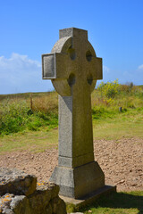 historic Celtic stone cross in the Bretagne, France