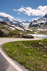 mountain roads between Ceresole Reale and the Nivolet hill in Piedmont in Italy