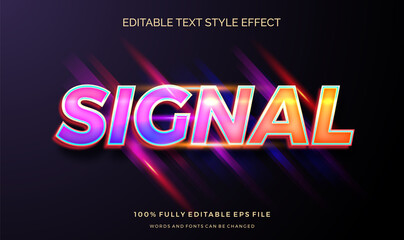 Fototapeta premium modern futuristic style and shiny color effect editable text style. Vector editable text effect