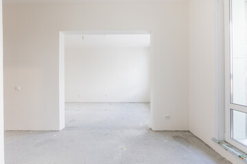 interior of the apartment without decoration in gray colors