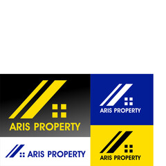 Line icons form a golden house. Can be used for real estate, apartments, residential properties or hotel logo templates. Simple Elegant Real Estate Logo Line Design Template.color black purpe yeloww