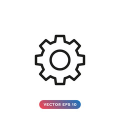 Gear, settings icon on white background