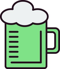 Beermug Linear Filled Vector Icon Design