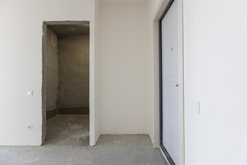 interior of the apartment without decoration in gray colors