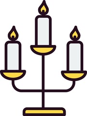 Candles Linear Filled Vector Icon Design