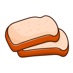 White bread illustration simple vector. sliced bakery brown isolated vector food