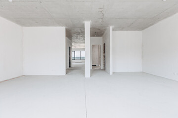 interior of the apartment without decoration in gray colors