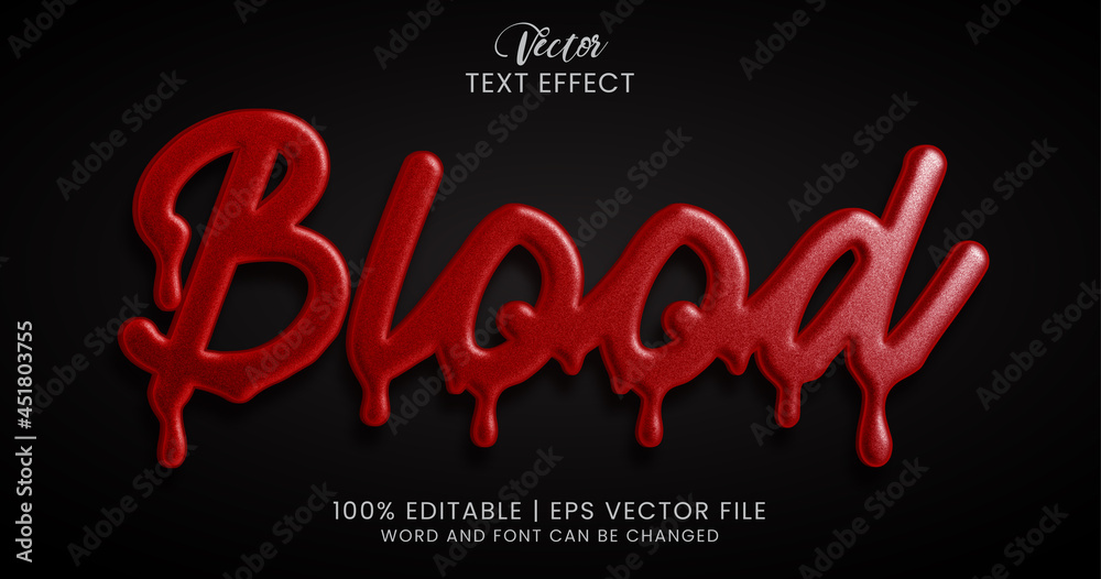 Wall mural blood text, editable text effect style