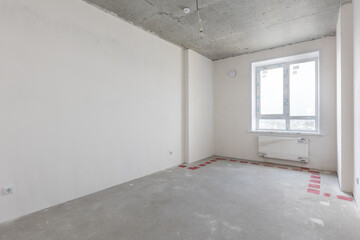 interior of the apartment without decoration in gray colors