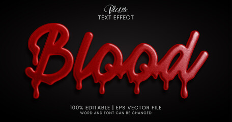 Blood text, editable text effect style