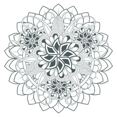 Decorative Doodle flowers in black and white for coloring book, cover or background. Hand drawn sketch for adult anti stress coloring page.-vector 