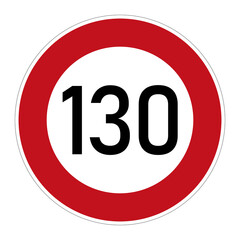 speed sign in Germany for 130 km/h