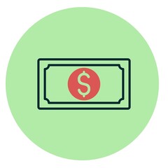 Money Two Color Circle Vector Icon Design