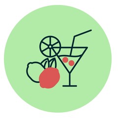 Lemonade Two Color Circle Vector Icon Design