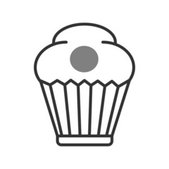 Cupcake Two Color Solid Vector Icon Design