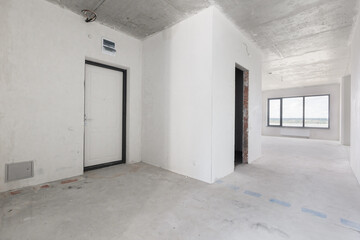 Fototapeta premium interior of the apartment without decoration in gray colors